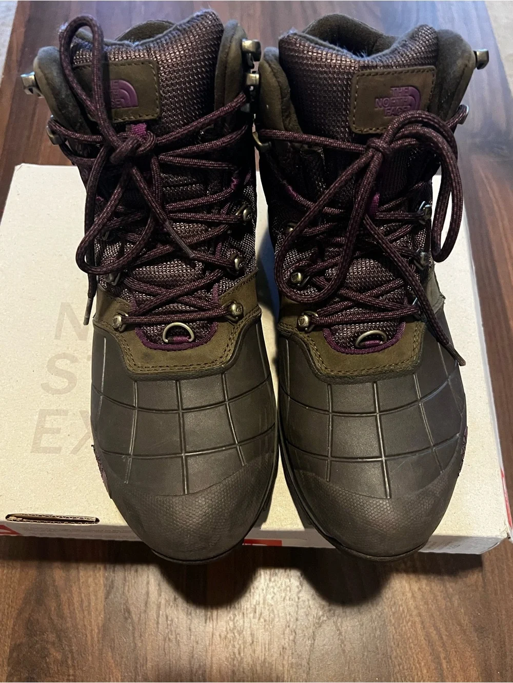 The North Face Women's Winter Boots in Plum and Brown